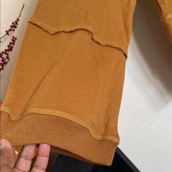 Easel Tan Peplum Hoodie Sweatshirt - Picture 4 of 9